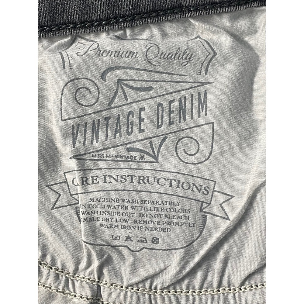 Miss Me Native Tribal Vintage Skinny Moto Jeans Embroidery Faded Black Size 29 - Picture 8 of 8